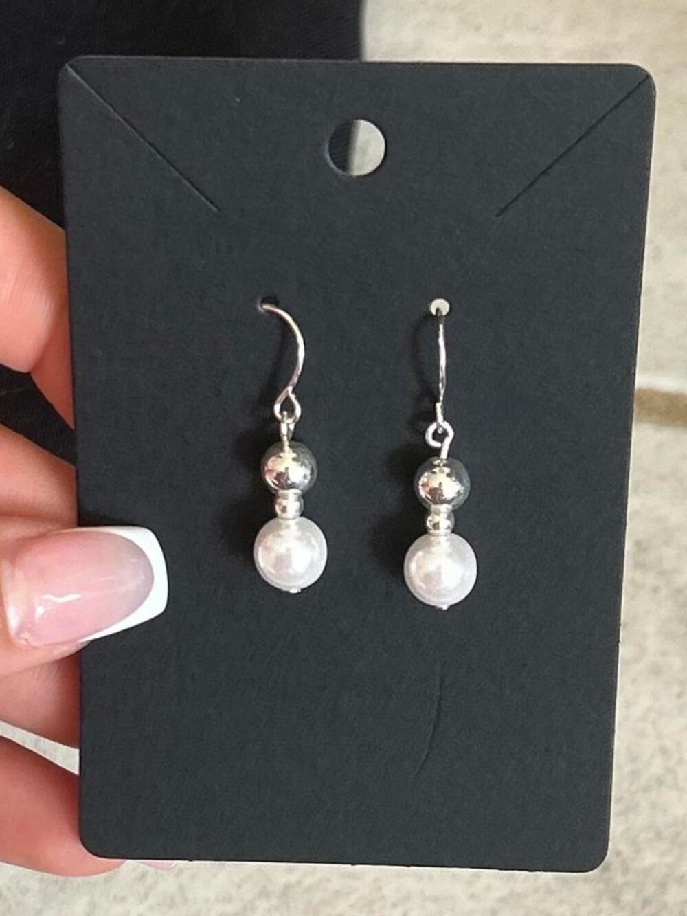 Faux Pearl Stud Earrings Gold Tone Costume Jewelry Dainty
